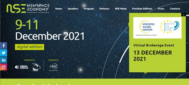 New Space Economy Expoforum from 9 to 11 dec 2021 in Rome